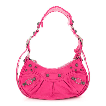 Balenciaga Agneau Arena Le Cagole Shoulder Bag XS Hot Pink 1 of 12