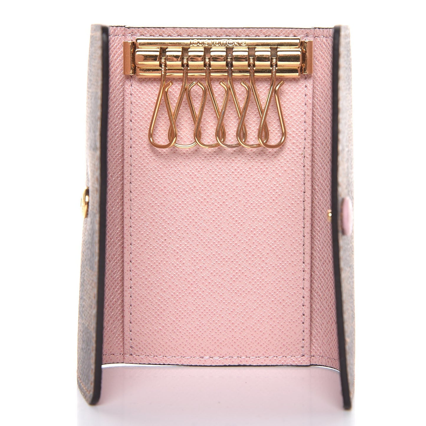 Damier Ebene Multicles 6 Key Holder Rose Ballerine