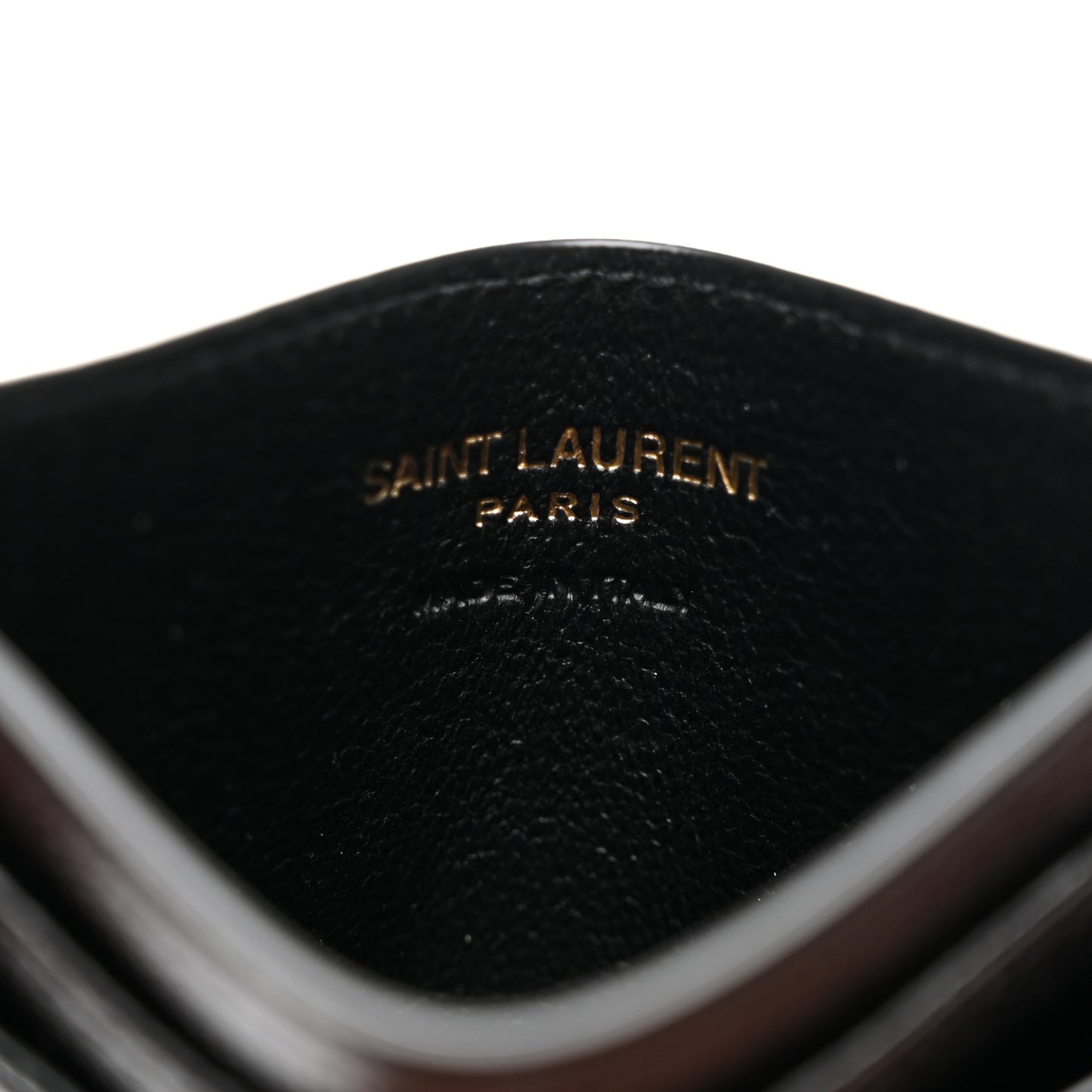 Grain De Poudre Matelasse Chevron Monogram Credit Card Case Black