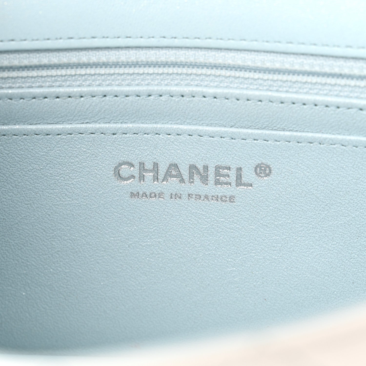 Chanel Lambskin Quilted Mini Rectangular Flap Light Blue Light Purple White 6 of 10