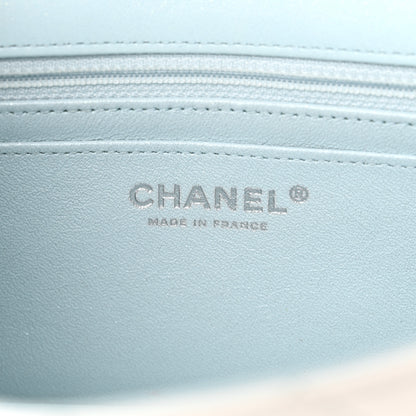 Chanel Lambskin Quilted Mini Rectangular Flap Light Blue Light Purple White 6 of 10