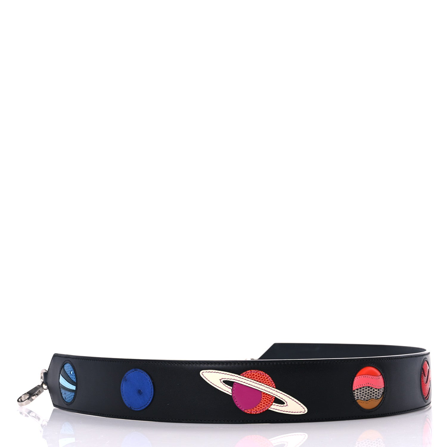 Hermes Veau Monsieur Lizard Ostrich Spaceship Sac A Malice Black Multicolor 13 of 15