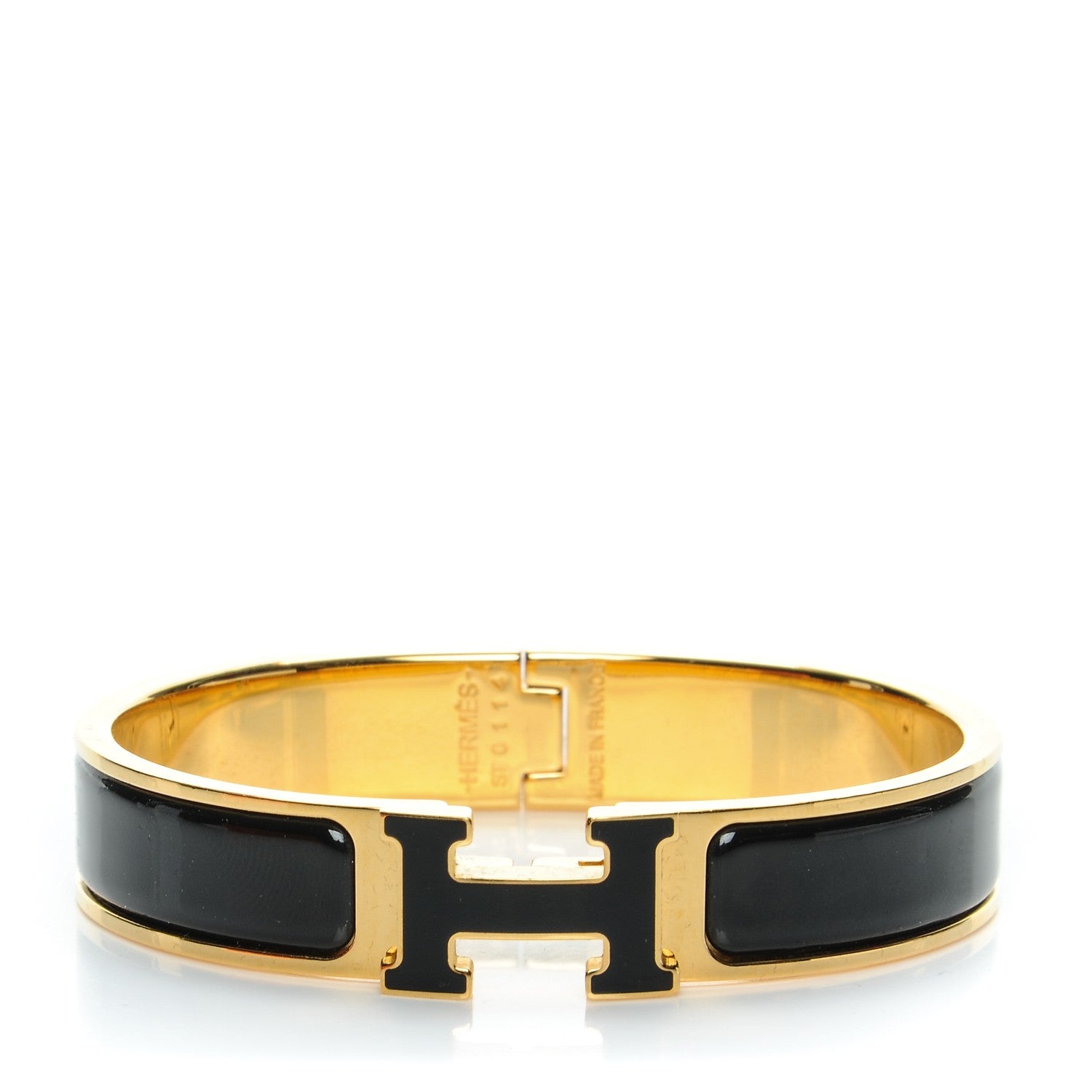 Hermes Enamel Narrow Clic Clac H Bracelet PM Black 1 of 6