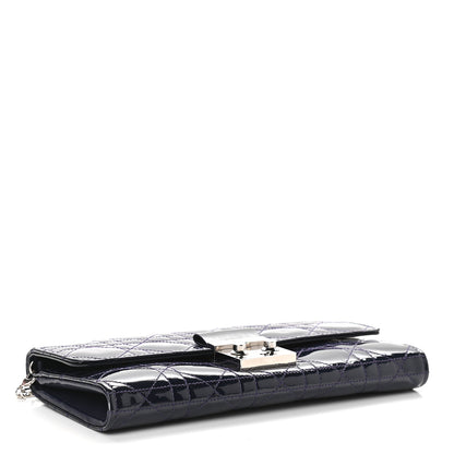 Christian Dior Patent Cannage Miss Dior Chain Wallet Purple 4 of 8
