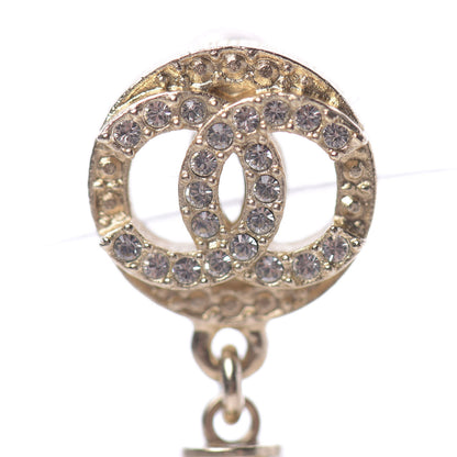 Chanel Crystal Lucite Pearl CC Drop Earrings Gold 6 of 7