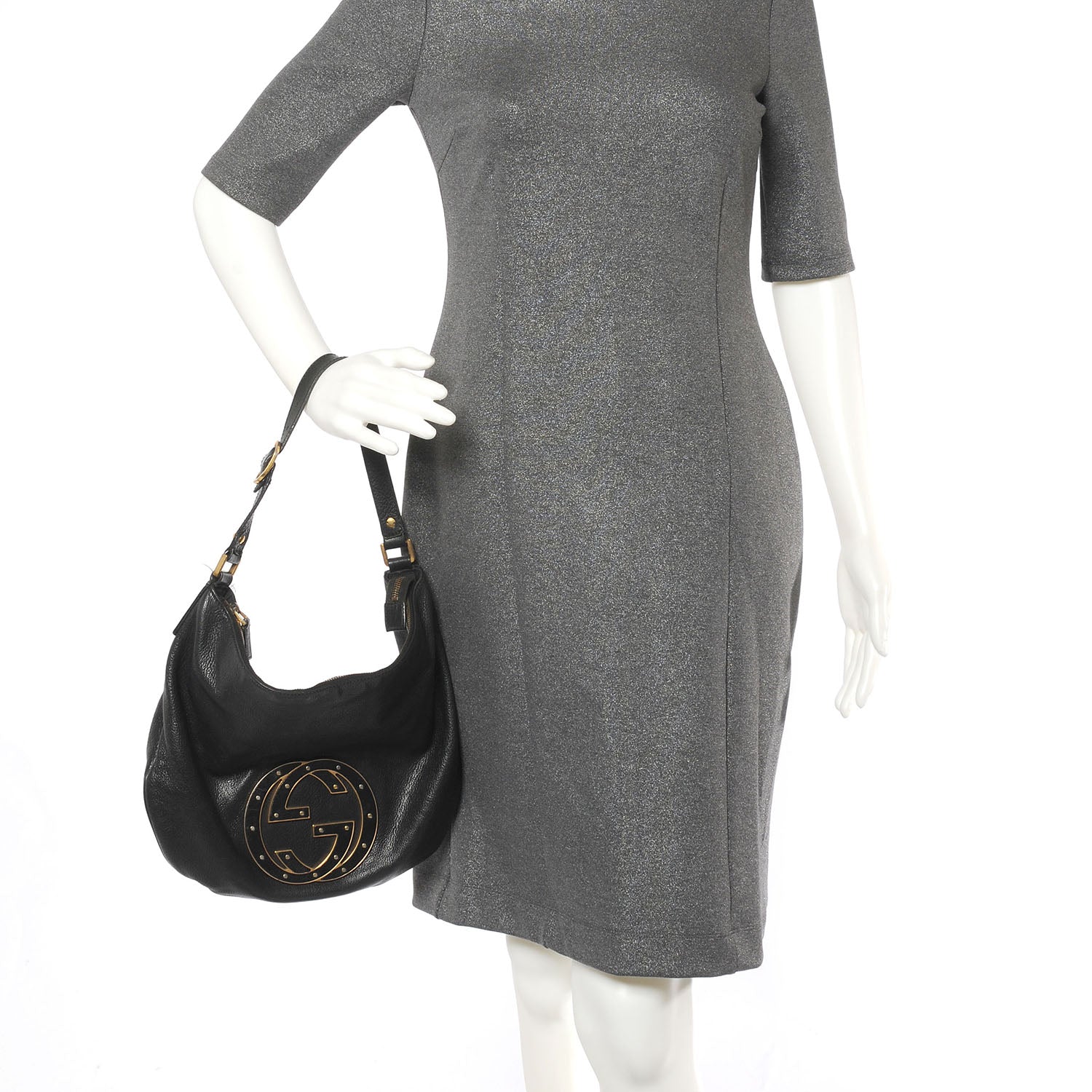 Gucci Leather Small Blondie Hobo Bag Black 3 of 8