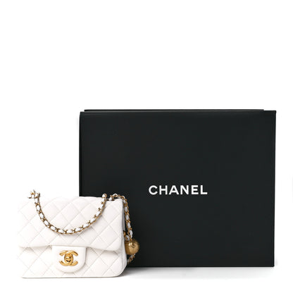 Chanel Lambskin Quilted Mini Pearl Crush Flap White 13 of 13