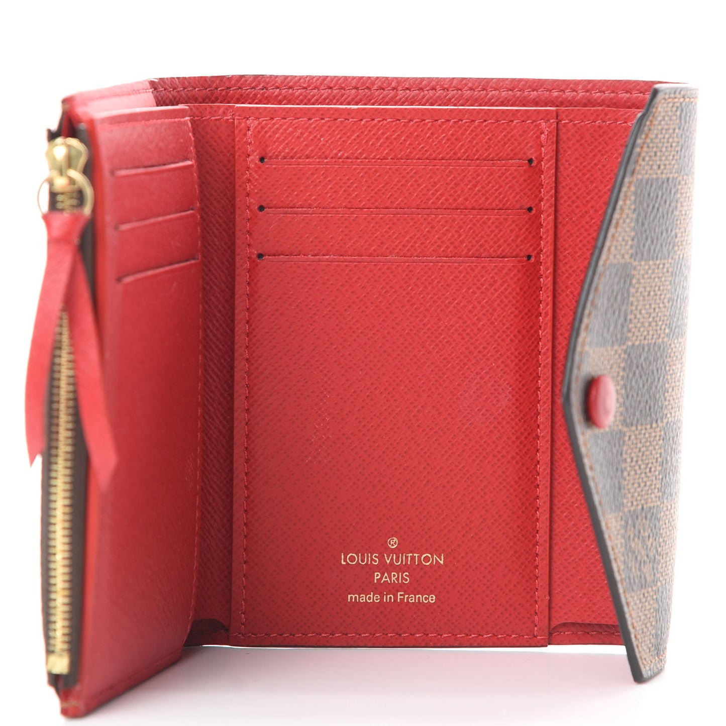 Damier Ebene Victorine Wallet Red