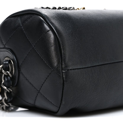 Chanel Calfskin Chain 20s Signature Bowling Bag Black 9 of 10