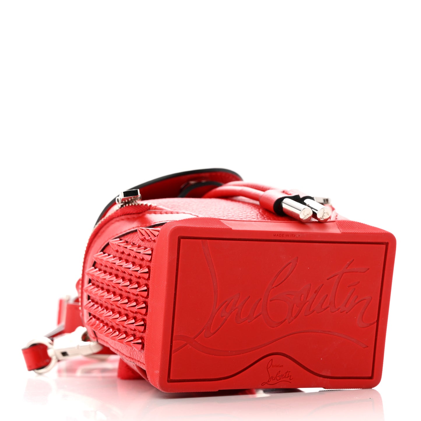 Calfskin Spiked Mini Explorafunk Keyring Bag Loubi