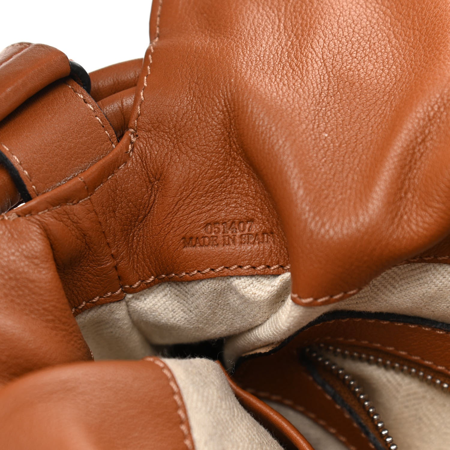Loewe Calfskin Small Flamenco Knot Bag Caramel 7 of 10