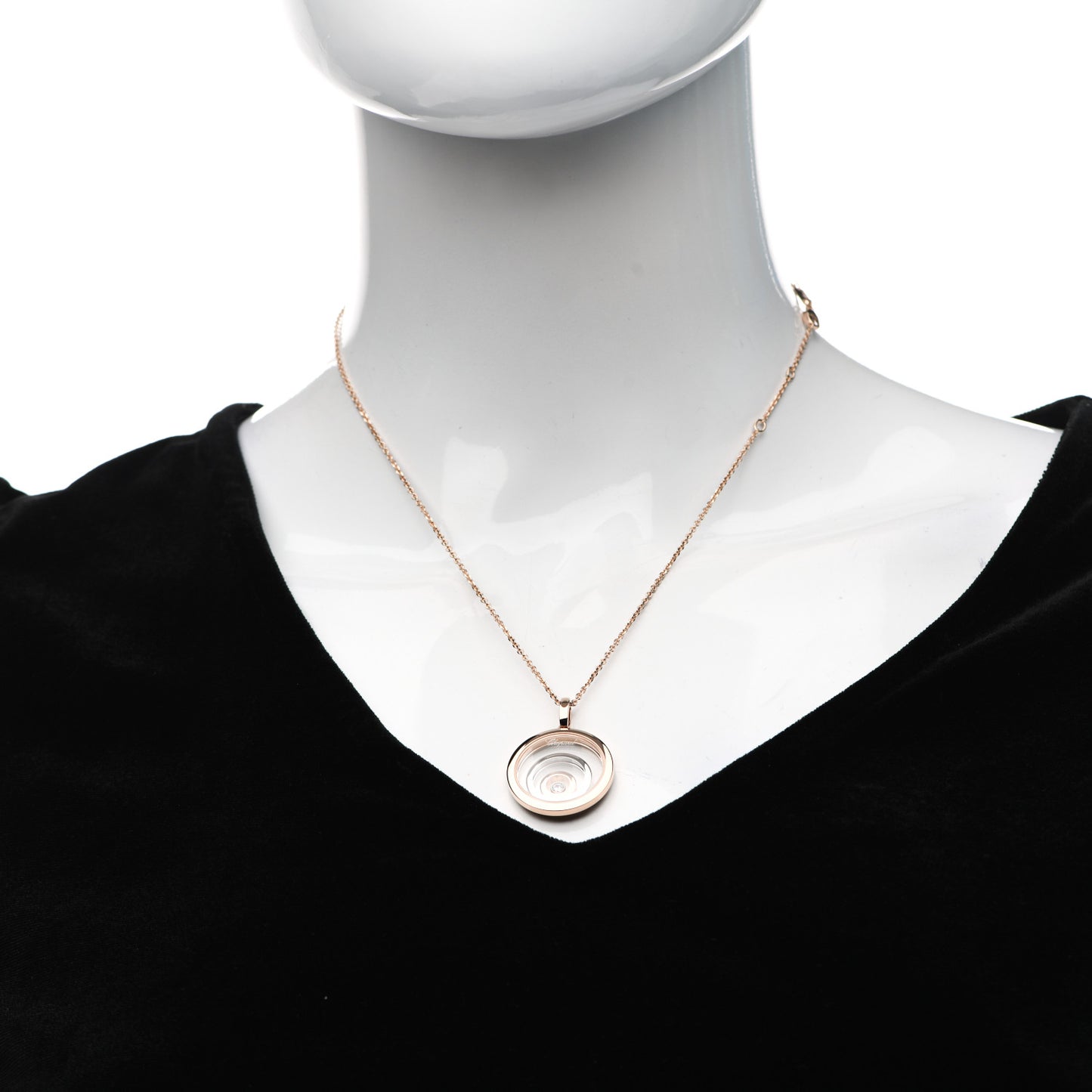 18K Rose White Gold Diamond Happy Spirit Pendant Necklace