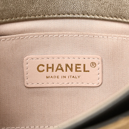 Chanel Lambskin Quilted Private Affair Camellia Flap Pale Gold Silver Dark Gold 6 of 10