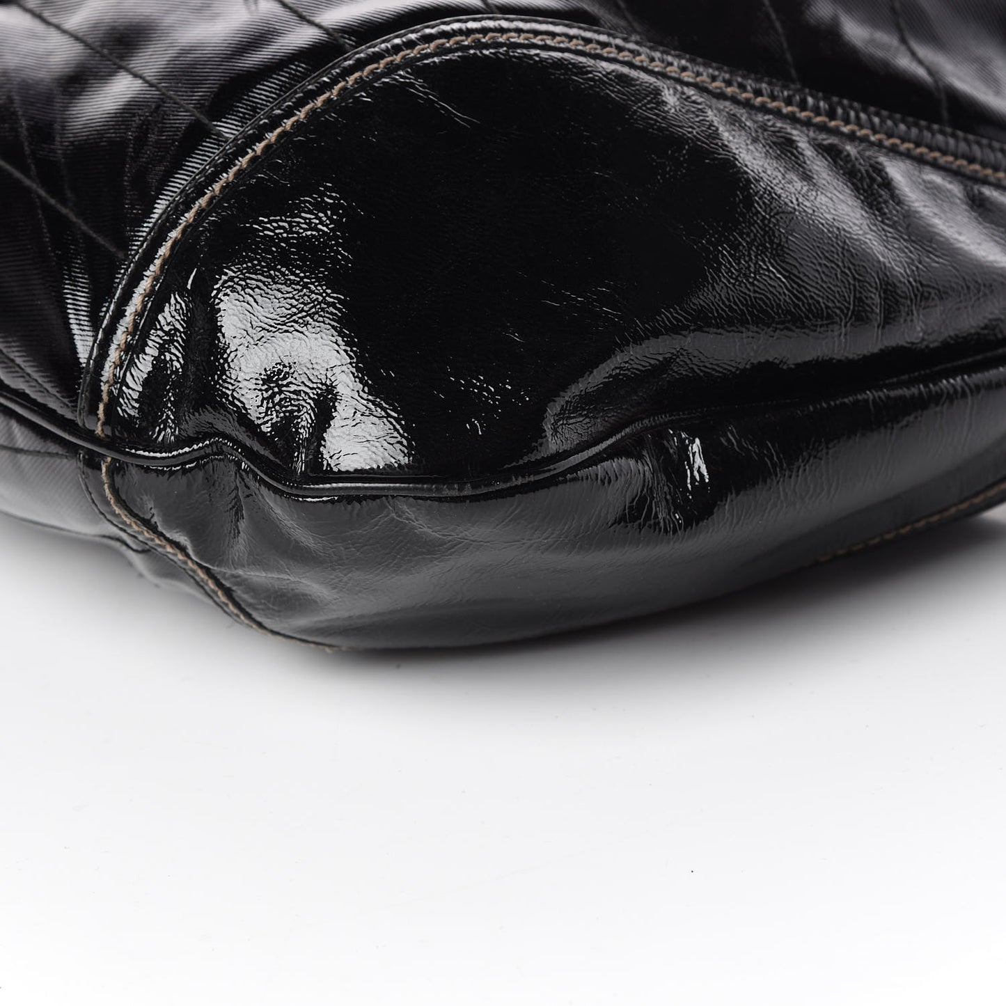 Patent Calfskin Medium Snow Glam Hobo Black