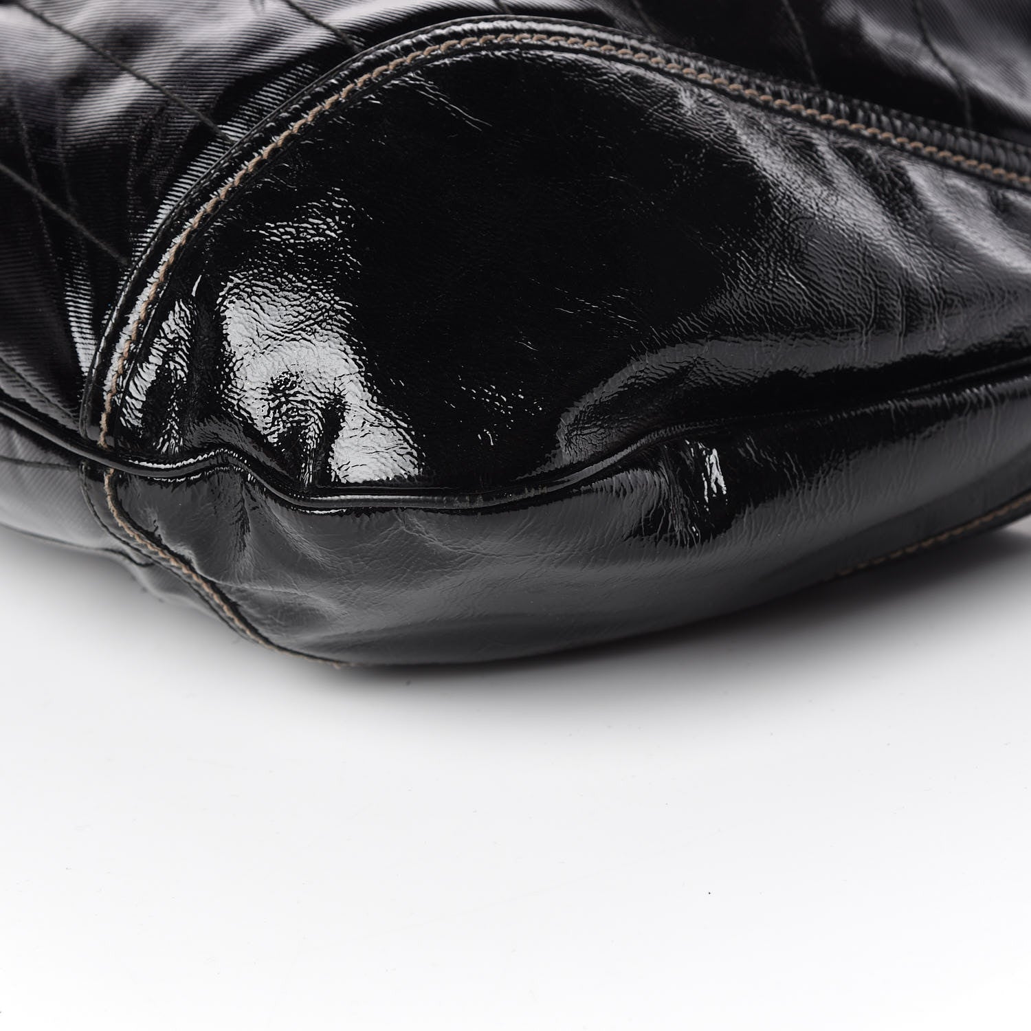 Gucci Patent Calfskin Medium Snow Glam Hobo Black 7 of 16