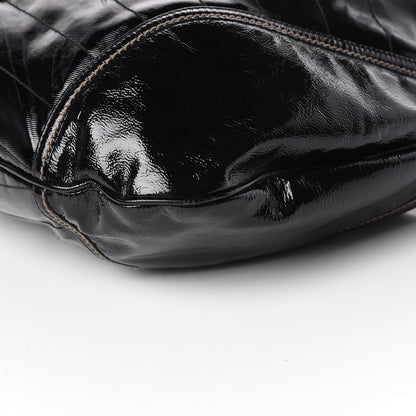 Gucci Patent Calfskin Medium Snow Glam Hobo Black 7 of 16