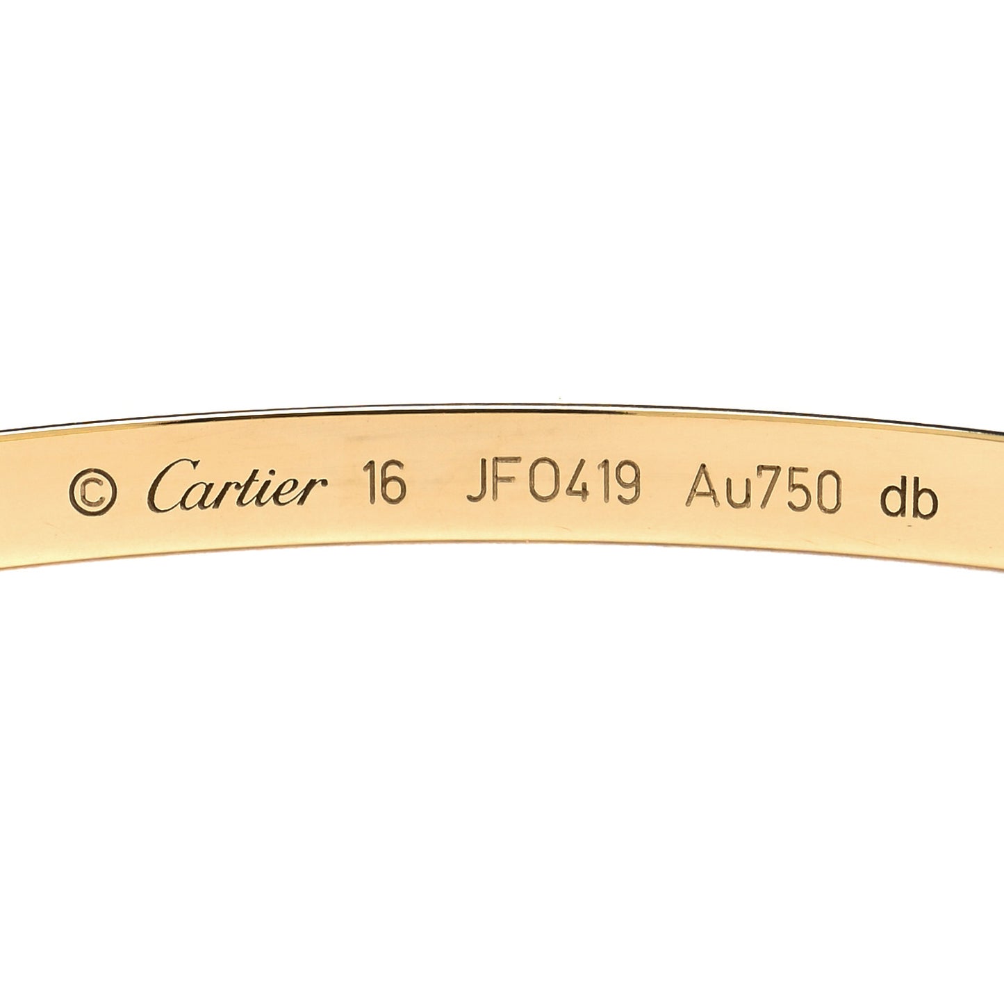 18K Yellow Gold Small LOVE Bracelet 16