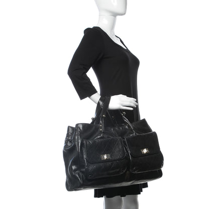 Chanel Glazed Caviar Large Pocket In The City Tote Black 2 of 13