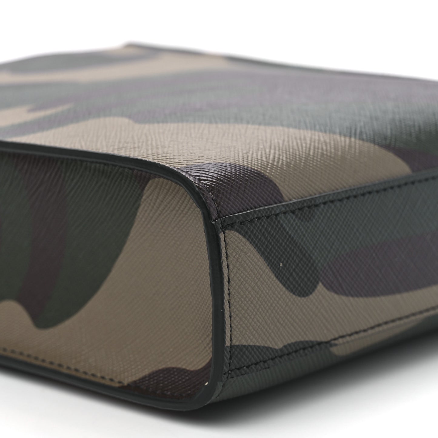 Canvas Calfskin Mini Vertical Cabas Khaki