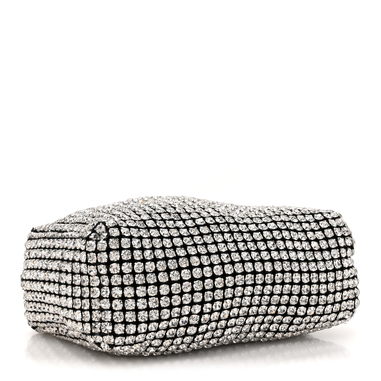 Alexander Wang Mesh Crystal Rhinestone Mini Heiress Pouch Black Silver 4 of 9