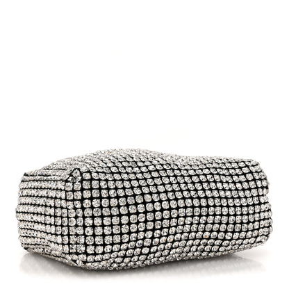 Alexander Wang Mesh Crystal Rhinestone Mini Heiress Pouch Black Silver 4 of 9
