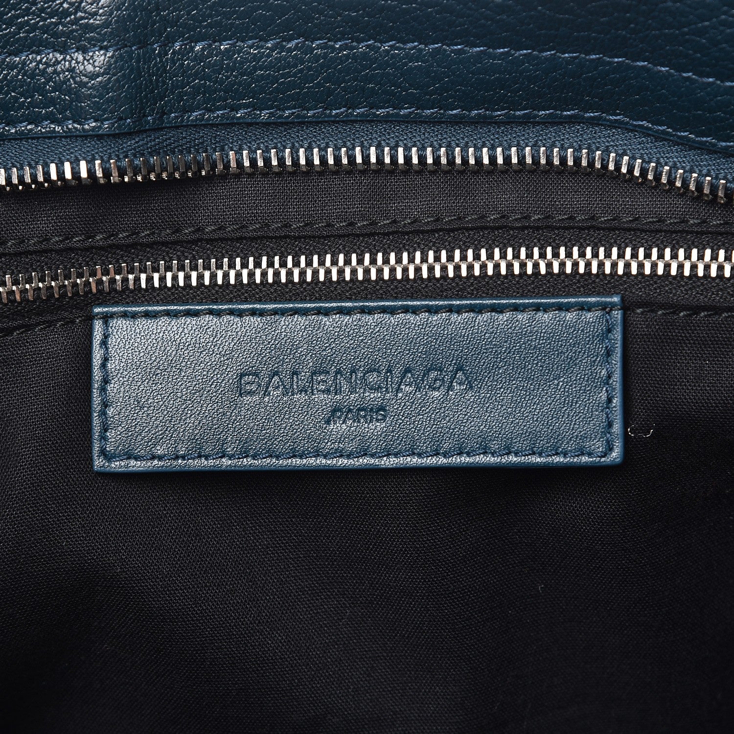 Balenciaga Chevre Silver Metallic Edge Hardware City Bleu Paon 7 of 8