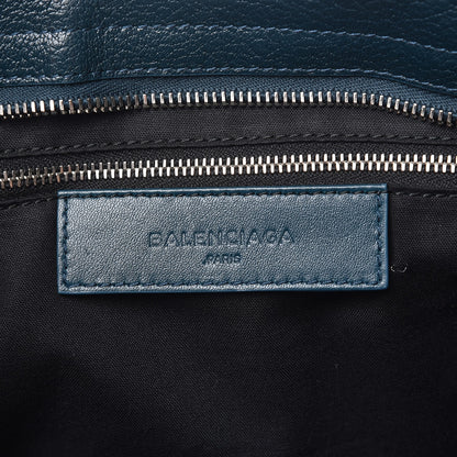 Balenciaga Chevre Silver Metallic Edge Hardware City Bleu Paon 7 of 8