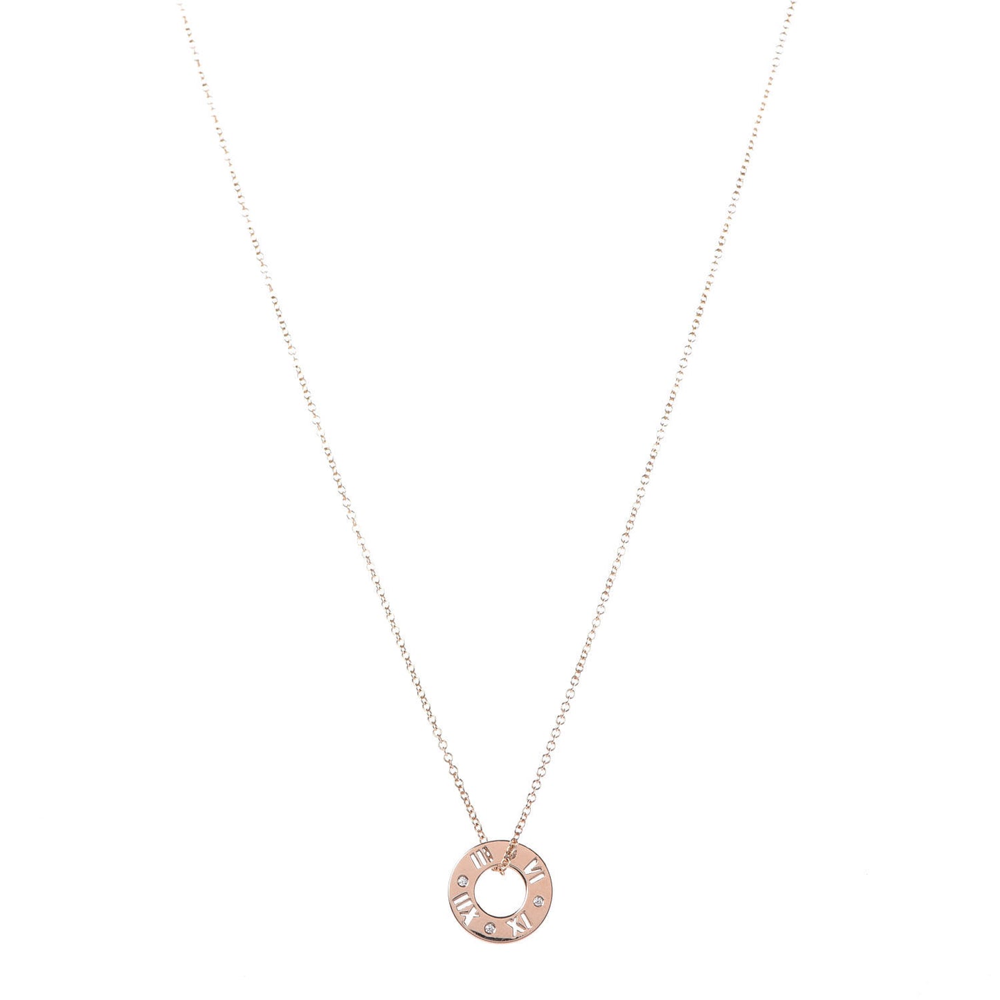 18K Rose Gold Diamond Atlas Pierced Pendant Necklace