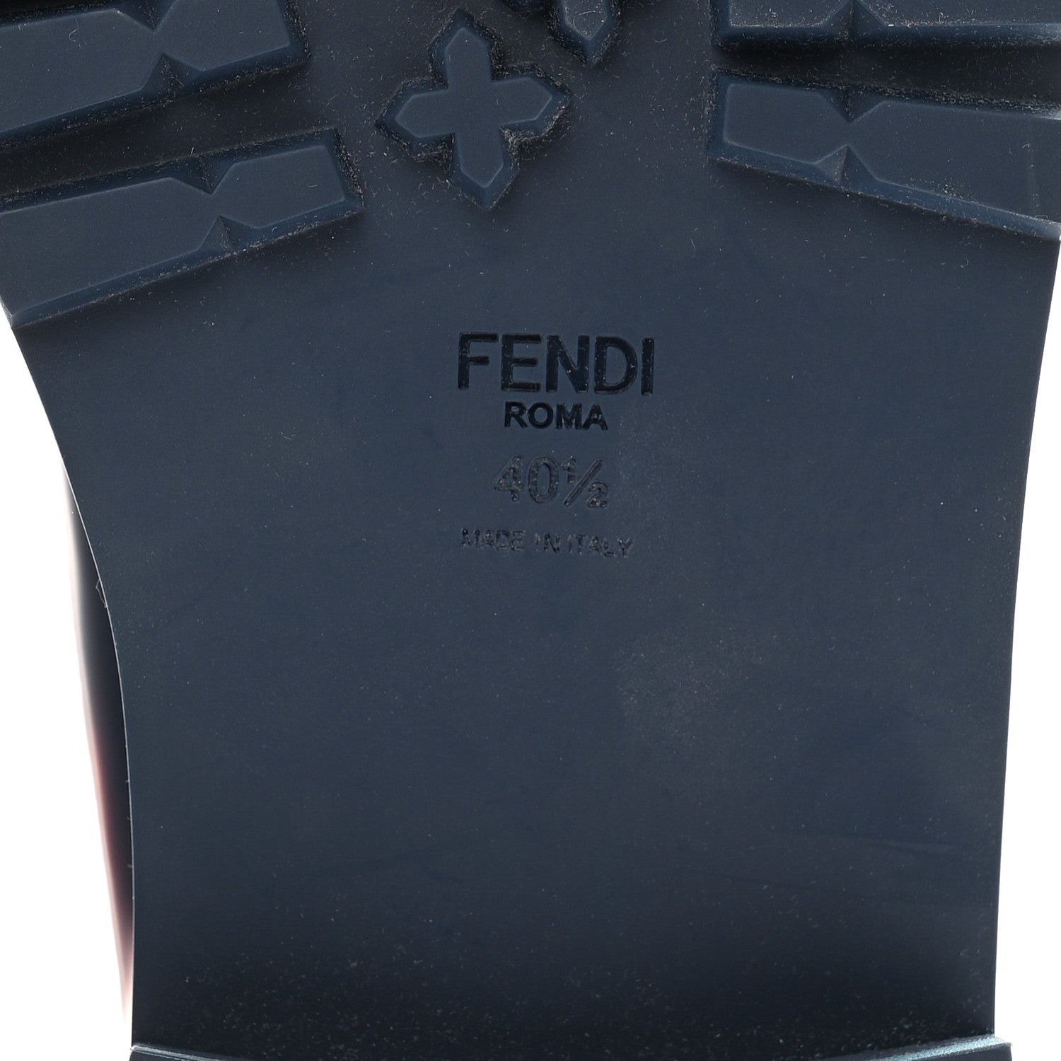 Fendi Vitello Nylon FF Biker Boots 40.5 Navy Red 6 of 6