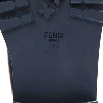 Fendi Vitello Nylon FF Biker Boots 40.5 Navy Red 6 of 6