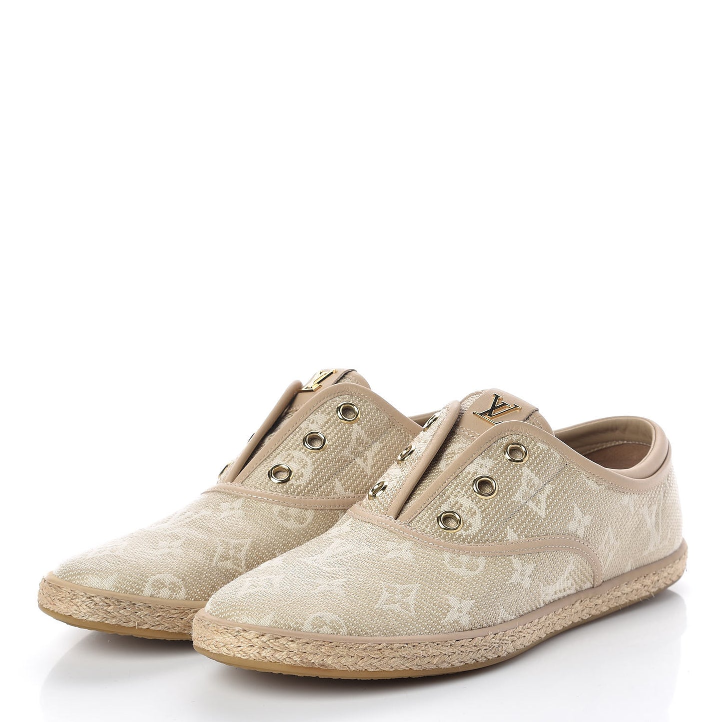Monogram Slip On Espadrille Sneakers 39 Beige
