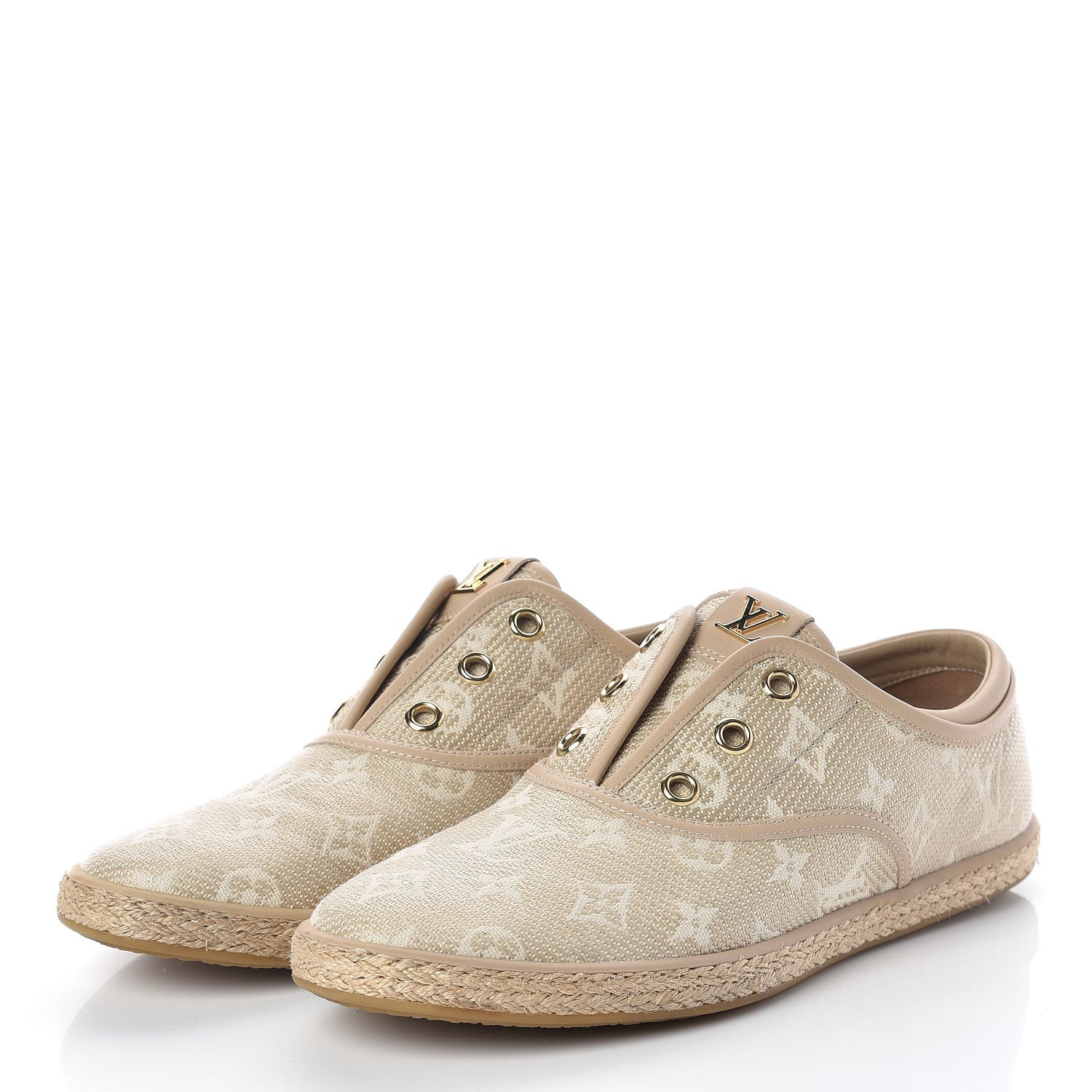 Louis Vuitton Monogram Slip On Espadrille Sneakers 39 Beige 3 of 6