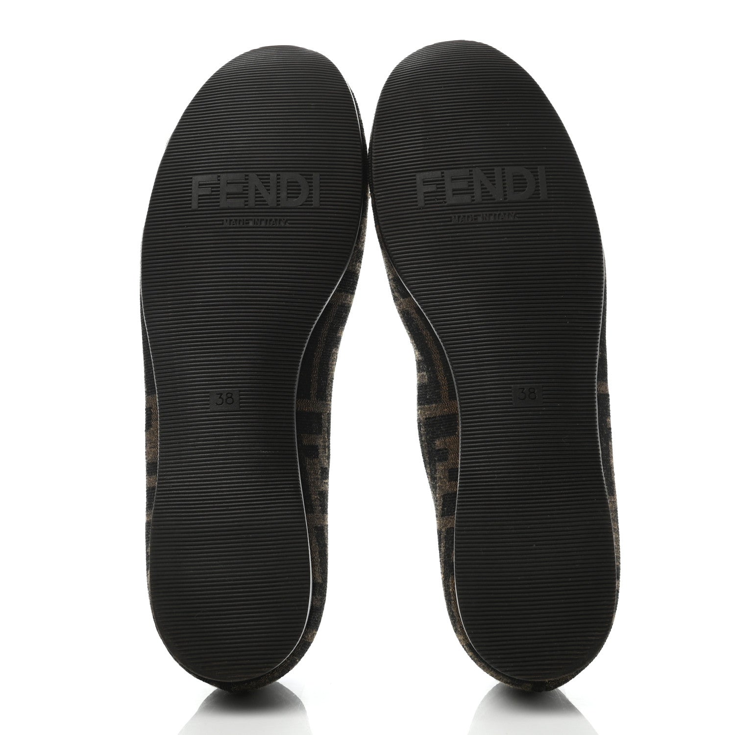 Fendi Jacquard Zucca Ballerina Flats 38 Tobacco Moro 5 of 7