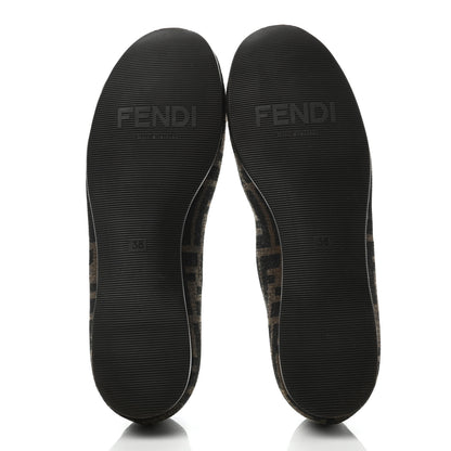 Fendi Jacquard Zucca Ballerina Flats 38 Tobacco Moro 5 of 7