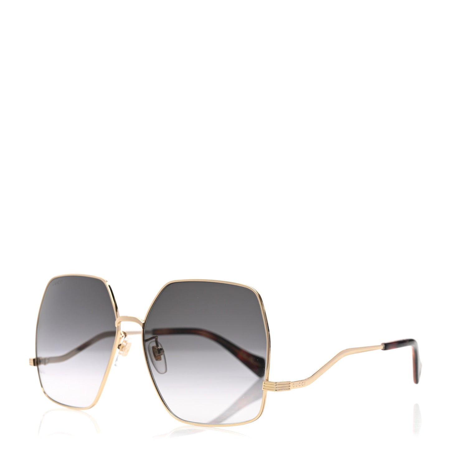 Metal Oversized Square Frame Sunglasses GG1005S Gold