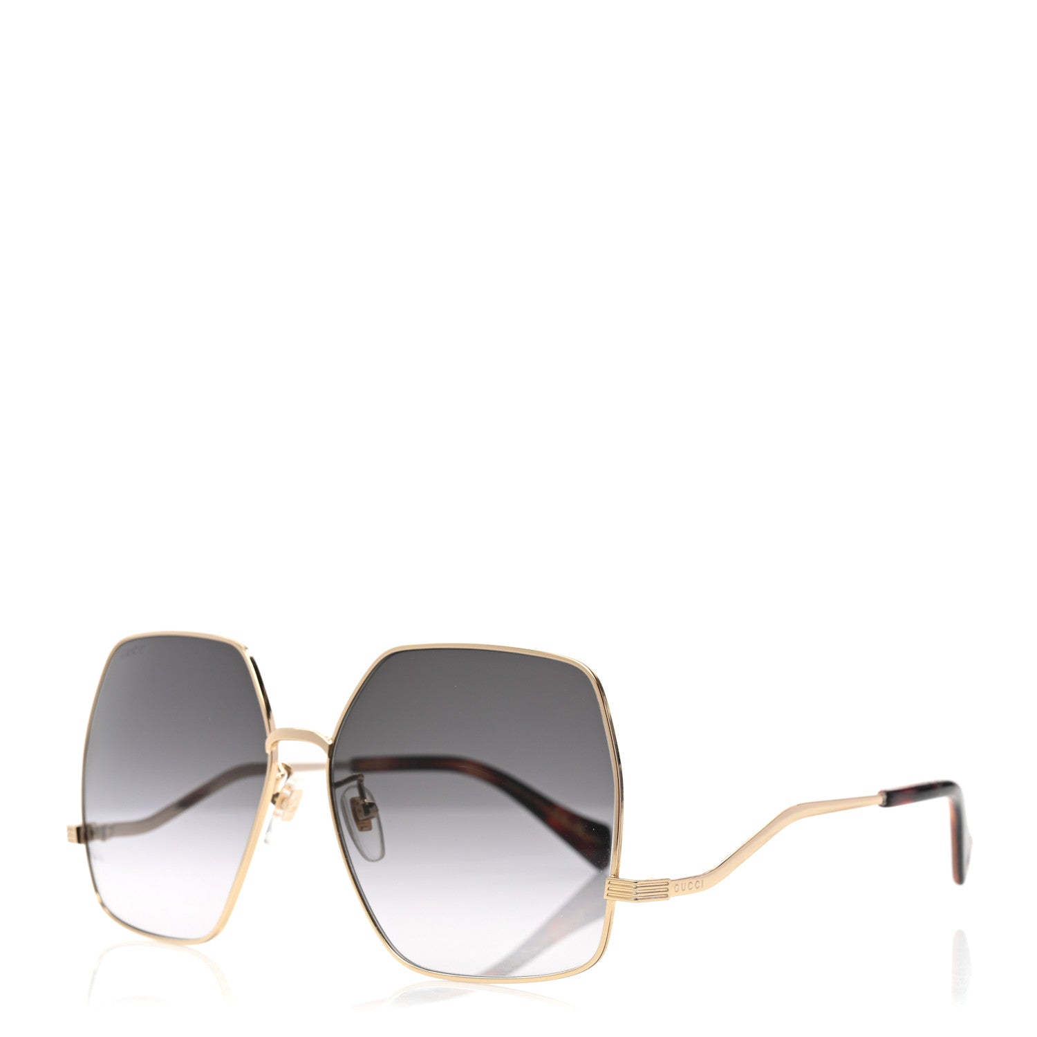 Gucci Metal Oversized Square Frame Sunglasses GG1005S Gold 1 of 8