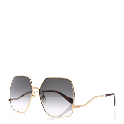 Gucci Metal Oversized Square Frame Sunglasses GG1005S Gold 1 of 8