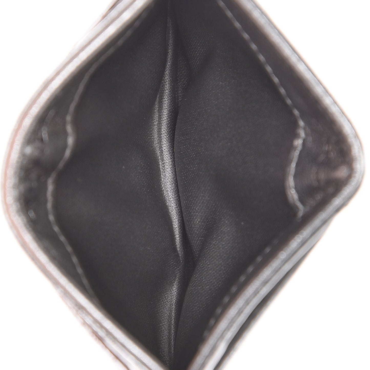 Patent Calfskin Lucky Symbols Card Holder Case Silver