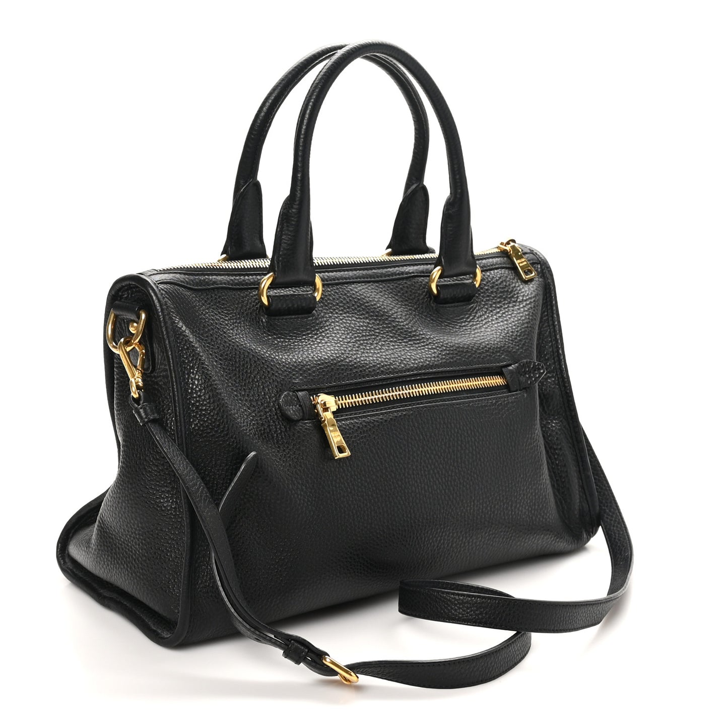 Vitello Daino Shopping Satchel Black