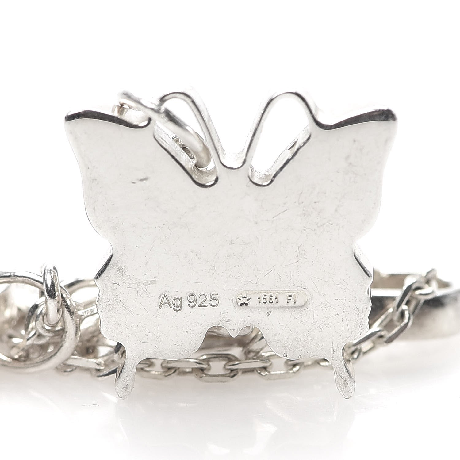 Gucci Sterling Silver Trademark Heart Butterfly Bracelet 7 of 7