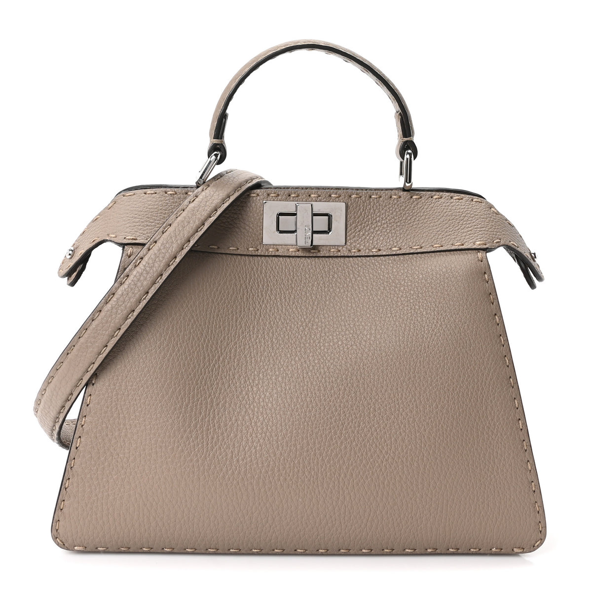 Cuoio Romano Selleria Chamois Small Peekaboo I SEE U Satchel Corda Camelia Cipria