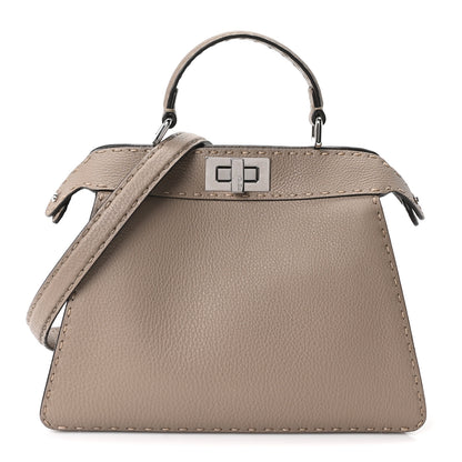 Fendi Cuoio Romano Selleria Chamois Small Peekaboo I SEE U Satchel Corda Camelia Cipria 1 of 10