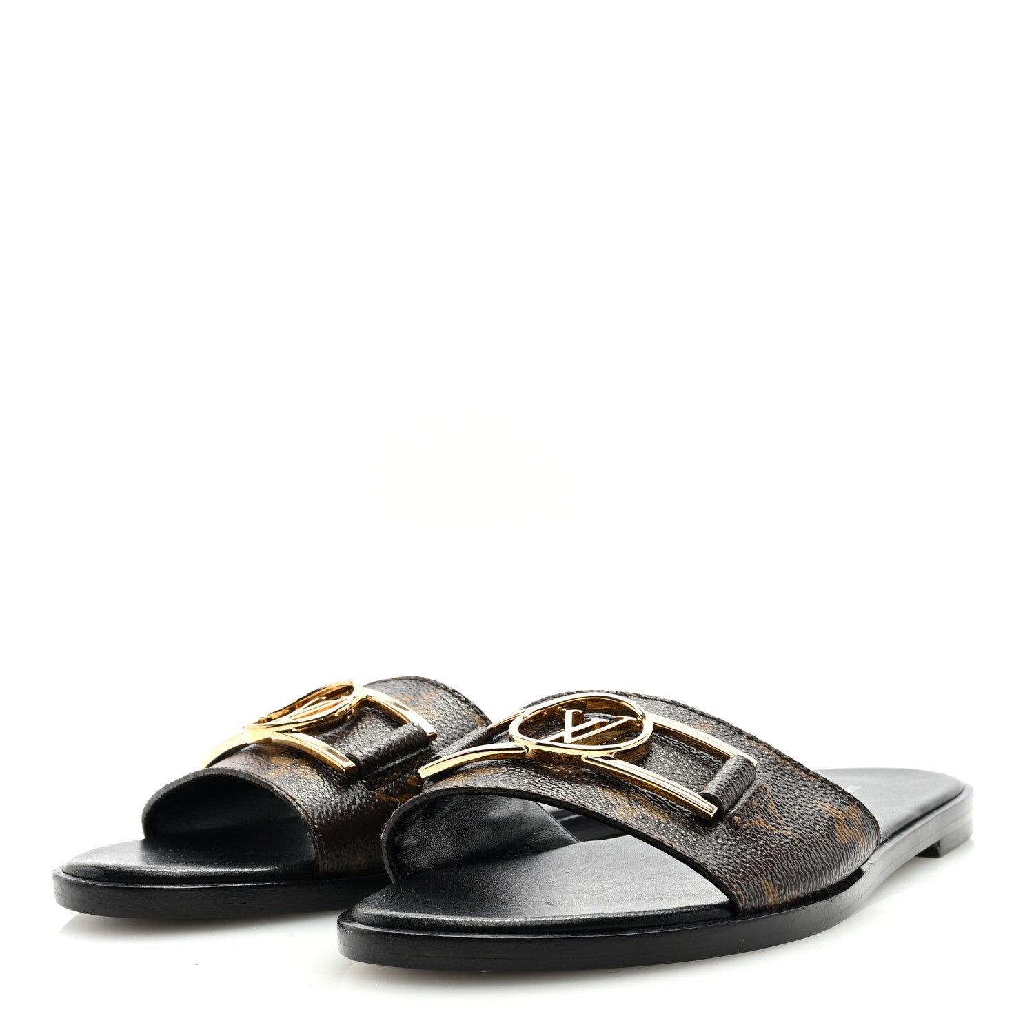 Louis Vuitton Patent Monogram Lock It Flat Mules 38 2 of 8