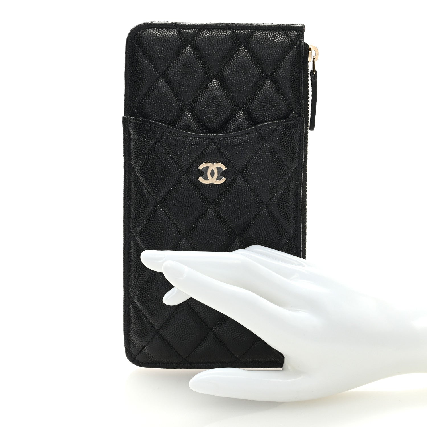 Chanel Caviar Quilted Classic Flat Wallet Pouch Black 2 of 7