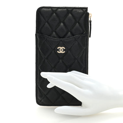 Chanel Caviar Quilted Classic Flat Wallet Pouch Black 2 of 7