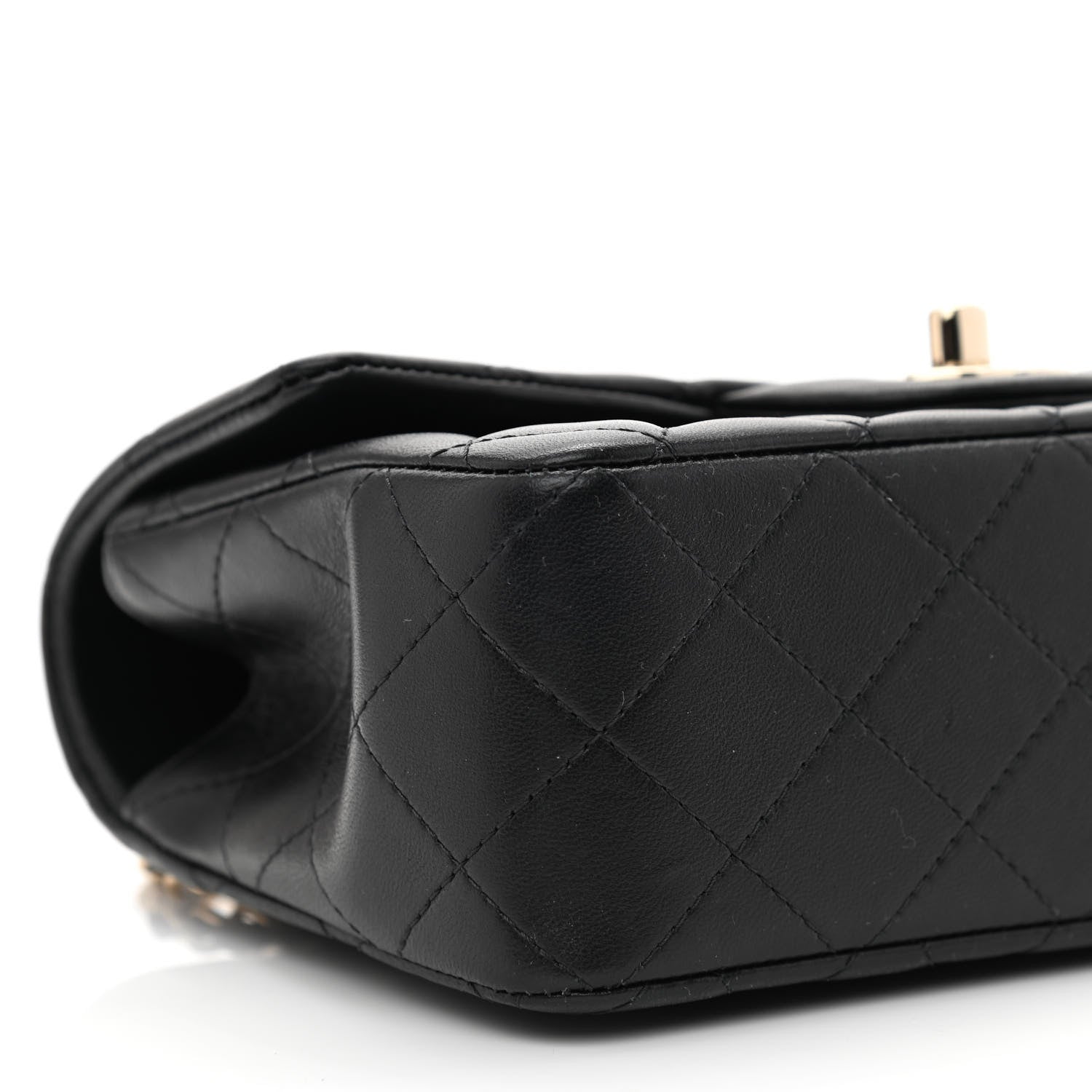 Chanel Lambskin Quilted Mini Top Handle Rectangular Flap Black 9 of 10