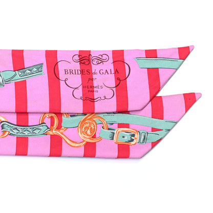 Hermes Silk Brides De Gala Bayaderes Twilly Rose Bonbon Rouge Vert Jade 2 of 4