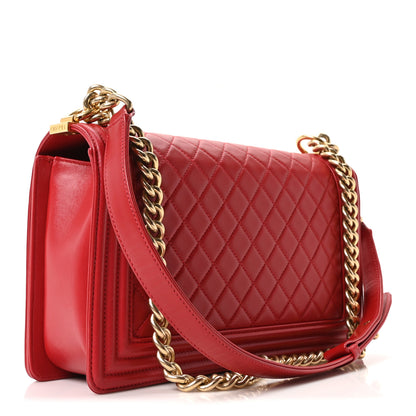 Chanel Lambskin Quilted New Medium Boy Flap Red 2 of 9
