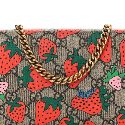 Gucci GG Supreme Monogram Strawberry Chain Wallet 7 of 10