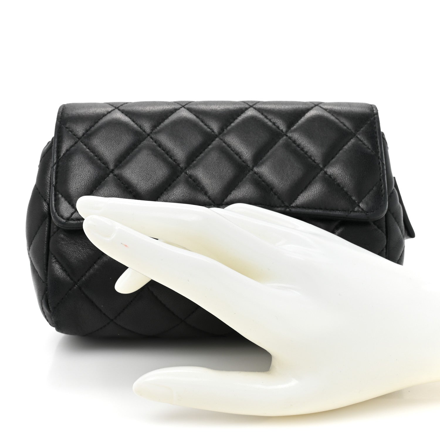 Chanel Lambskin Quilted Flap Cosmetic Case Black 2 of 17